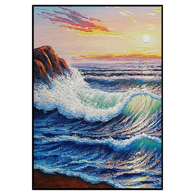 Hand-painted oil painting sunrise waves background wall decoration painting hotel restaurant living room seaside scenery
Hand-painted oil painting sunrise waves background wall decoration painting hotel restaurant living room seaside scenery