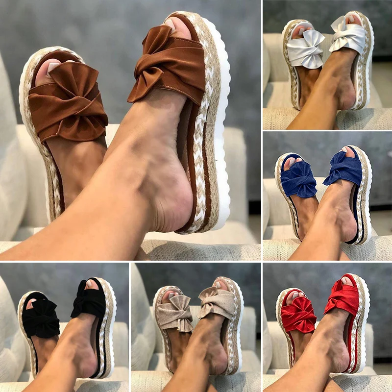 Women Slip On Platform Slide Sandals Open Toe Comfy Breathable Bowknot Espadrilles Non-slip soles Summer
Women Slip On Platform Slide Sandals Open Toe Comfy Breathable Bowknot Espadrilles Non-slip soles Summer