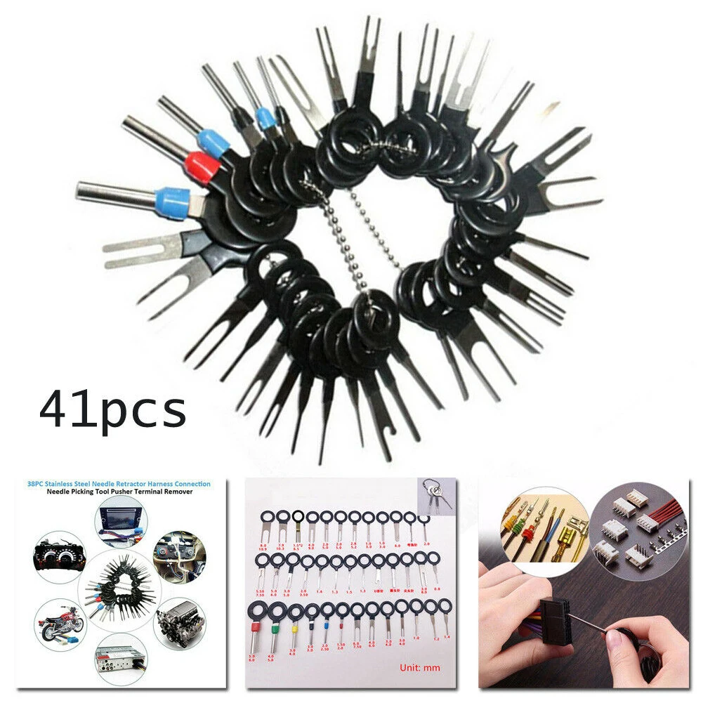 41pcs Wire Plug Stainless Steel Portable Professional Pin Extractor Repair Car Terminal Removal Kit Crimp Connector Easy Apply
41pcs Wire Plug Stainless Steel Portable Professional Pin Extractor Repair Car Terminal Removal Kit Crimp Connector Easy Apply