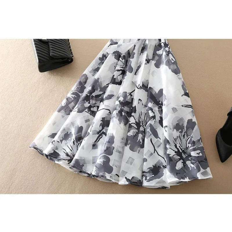 

Women's Chiffon Print Dresses For Women Party Maxi With Waist Down Swing Summer 2021 Casual Female Long Lace Dress Oodji Robe