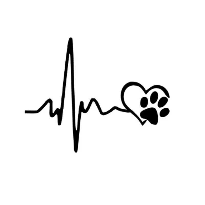 

Heartbeat Love Dog Footprints Funny Car Sticker Reflective Vinyl Car Sticker Creative Decal Waterproof Black/white,12cm*10cm