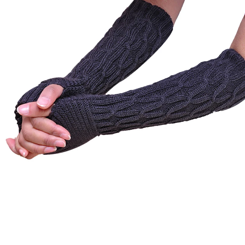 1Pair Women Winter Wrist Arm Hand Warmer Knitted Long Fingerless Gloves Solid Color Lace Mittens Black Coffee Gray
1Pair Women Winter Wrist Arm Hand Warmer Knitted Long Fingerless Gloves Solid Color Lace Mittens Black Coffee Gray