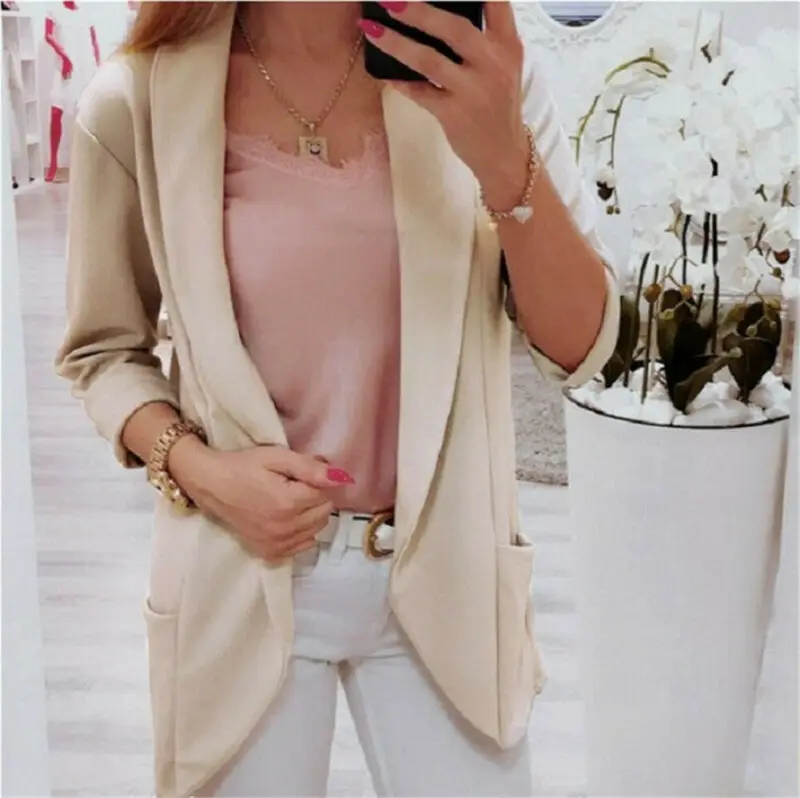OL Slim Casual Long Sleeve Jacket Feminino Women Jackets Classic Top Suit Casual Jacket Cardigan Open Stitch Zip-up
OL Slim Casual Long Sleeve Jacket Feminino Women Jackets Classic Top Suit Casual Jacket Cardigan Open Stitch Zip-up