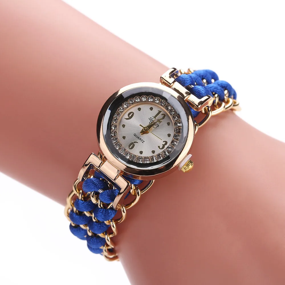 

Quartz Wristwatches Women Knitting Rope Chain Winding Analog Quartz Movement Wrist Bracelet Watch Relogio Feminino 2021 R5