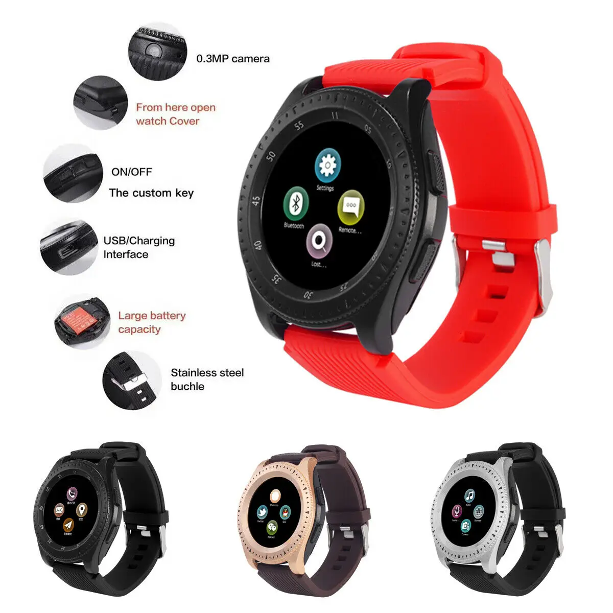 Мужские и женские Смарт часы Z4 спортивные умные с сенсорным экраном SIM картой