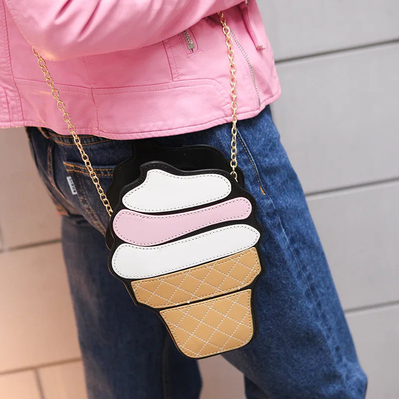 Creative Style Cartoon Woman Ice Cream Shoulder Bags Cupcake PU Leather Chains Bags Cute 3D Girl Crossbody Messenger Bags
Creative Style Cartoon Woman Ice Cream Shoulder Bags Cupcake PU Leather Chains Bags Cute 3D Girl Crossbody Messenger Bags