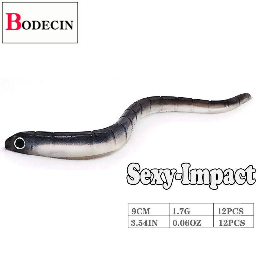 

Soft Silicone Artificial Bait Wobbler For Fishing Lure/Tackle Shad Leurre Carp 12pcs 90mm 1.7g Simulate Earthworm Jig Swimbait