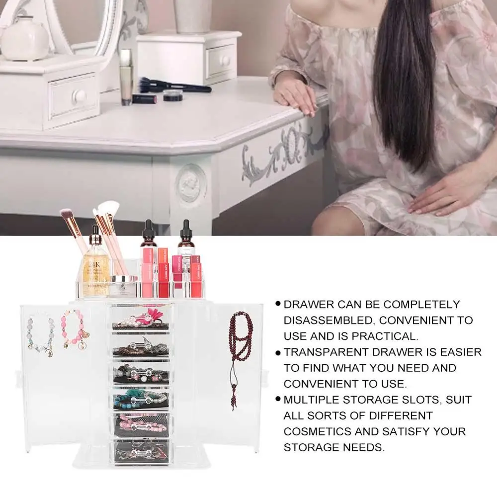 Newest 2Pcs Cosmetic Storage Box Transparent Flip Drawer Jewelry Storage Box Acrylic Skin Care Makeup Set Display Stand Portable
Newest 2Pcs Cosmetic Storage Box Transparent Flip Drawer Jewelry Storage Box Acrylic Skin Care Makeup Set Display Stand Portable