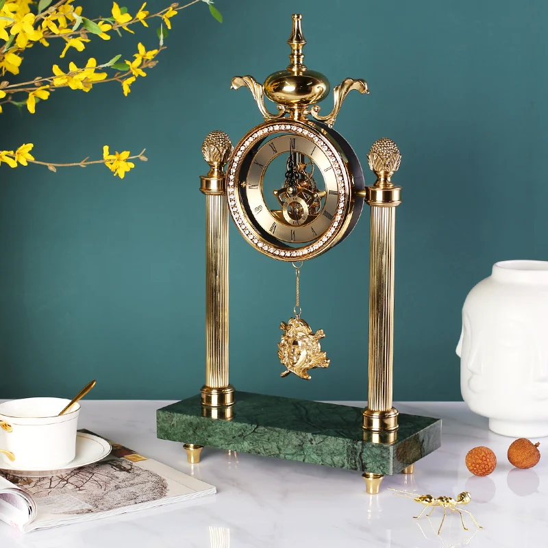 European Table Clock Luxury Retro Classical Pendulum Marble Base Desk Clock Metal Silent Clocks Zegary Living Room Decor E6NZ
European Table Clock Luxury Retro Classical Pendulum Marble Base Desk Clock Metal Silent Clocks Zegary Living Room Decor E6NZ