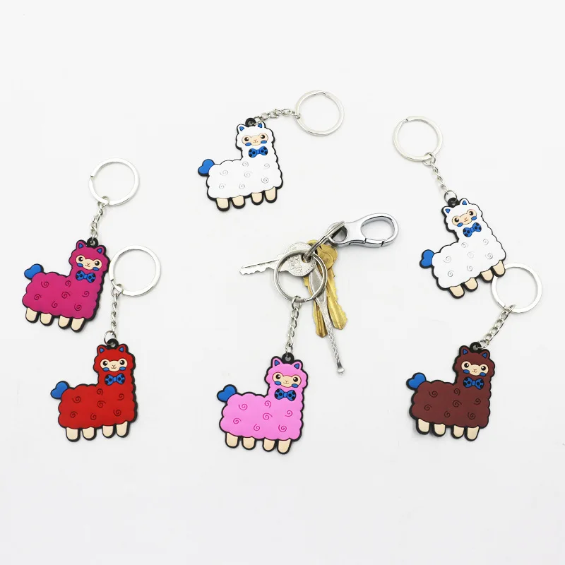 Cute Anime Alpaca Keychain For Women Men's Fashion Bag Pendant Car Key Chain Ring Accessories Holiday Promotional Gifts | Украшения и