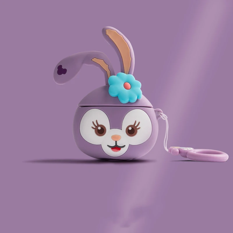 

Чехол Кролик Стелла для Airpods Pro или 1 2 мягкий силиконовый 3D чехол с милыми фигурками из мультфильма Диснея аниме для наушников Защитный чехол