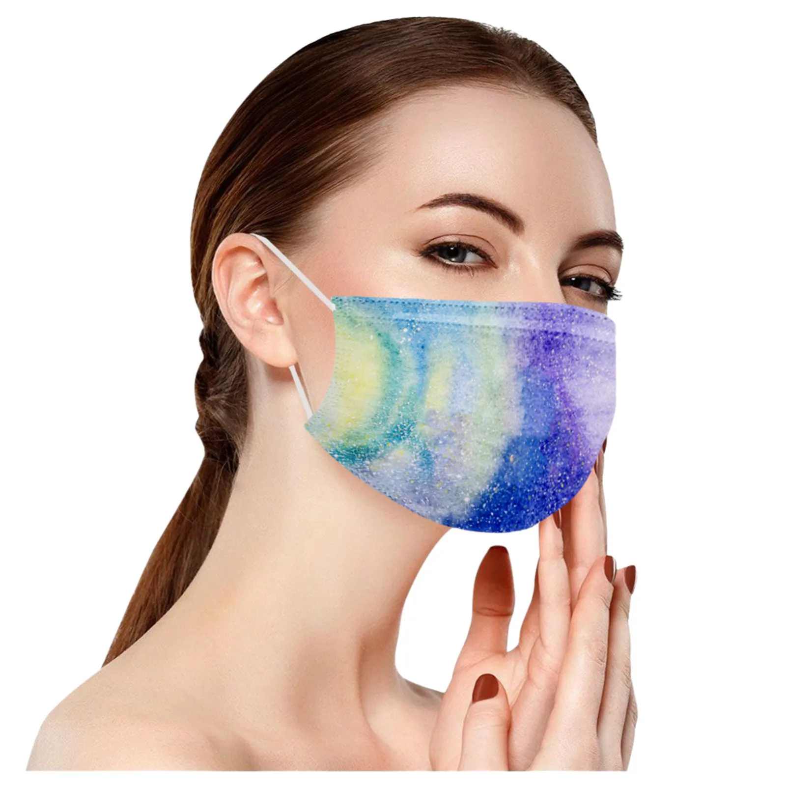Adult Unisex Disposable Mask Romantic Tie-dye Gradient Three-Layer Dustproof Protective Face Mask 2020 masque mascarillas 50pcs
Adult Unisex Disposable Mask Romantic Tie-dye Gradient Three-Layer Dustproof Protective Face Mask 2020 masque mascarillas 50pcs