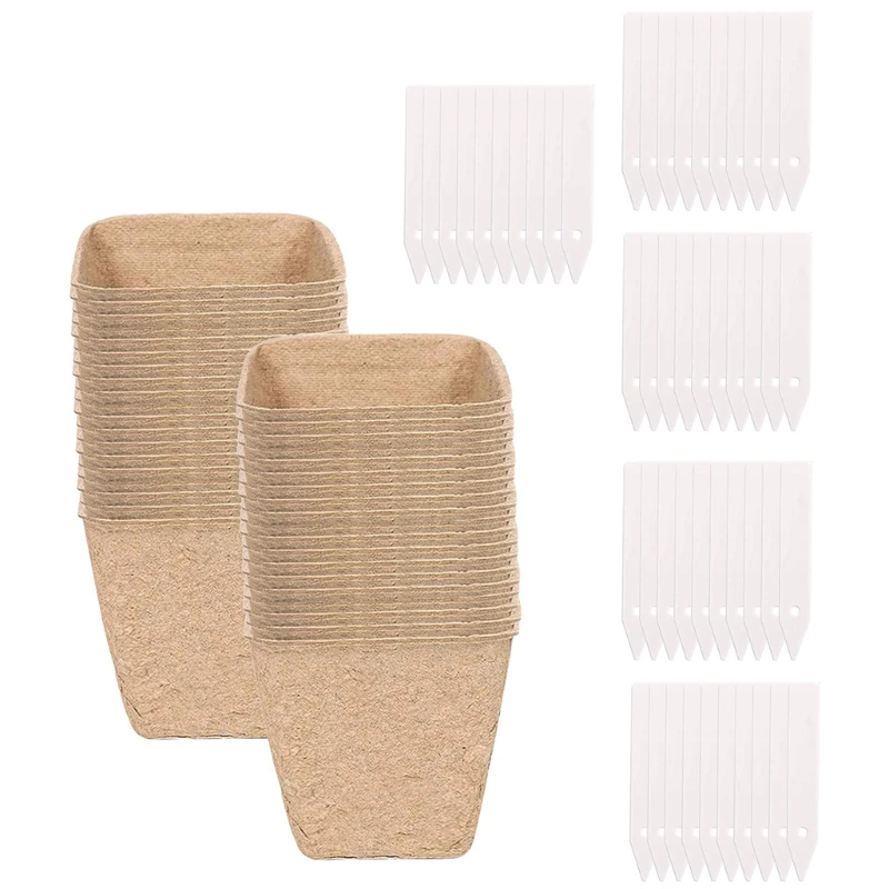 H051 100pcs Pulp Peat Pots Cups with 50pcs Plant Labels Markers Kit for Seedling Tray
H051 100pcs Pulp Peat Pots Cups with 50pcs Plant Labels Markers Kit for Seedling Tray