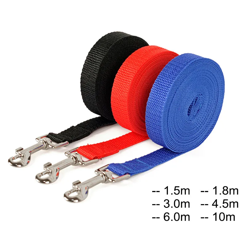 

Nylon Dog Leashes 3 Colors 1.5M 1.8M 3M 4.5M 6M 10M Pet Walking Training Leash Cats Dogs Harness Collar Lead Strap Belt