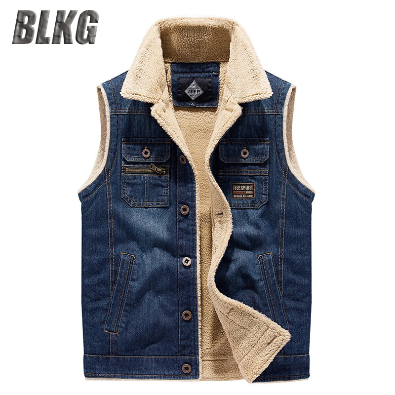 Autumn Winter Vest Jacket Men Waistcoat Thick Warm Plus Velvet Casual Denim Jackets Coats Multi-pockets Fur Collar Vest Jacket
Autumn Winter Vest Jacket Men Waistcoat Thick Warm Plus Velvet Casual Denim Jackets Coats Multi-pockets Fur Collar Vest Jacket