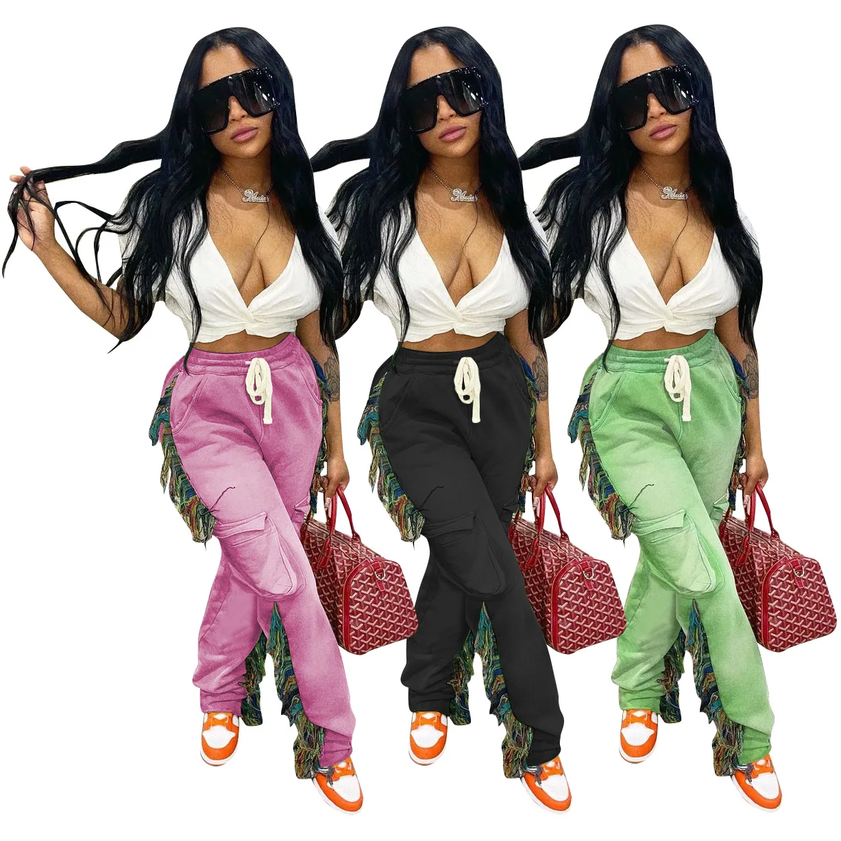 Hight Waist Pants for Women Tassel Fringe Casul Cargo Pants Sweatpants with Pocket Streetwear Sports Autumn Trousers Streetwear
Hight Waist Pants for Women Tassel Fringe Casul Cargo Pants Sweatpants with Pocket Streetwear Sports Autumn Trousers Streetwear
