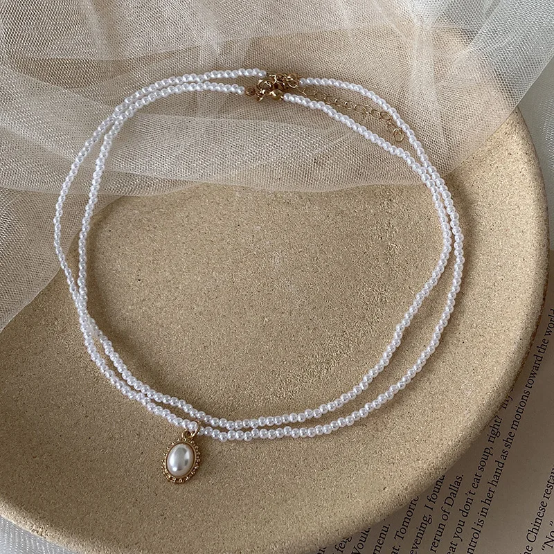 French Style Double-layer Beaded Necklace 2021 New Fashion Luxury Design Water Drop Pearl Clavicle Chain Women Choker Jewelry
French Style Double-layer Beaded Necklace 2021 New Fashion Luxury Design Water Drop Pearl Clavicle Chain Women Choker Jewelry