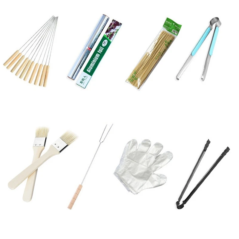 Stainless Steel BBQ Tools Set Spatula Fork Tongs Knife Brush Skewers Barbecue Grilling Utensil Camping Outdoor Cooking Tool Set
Stainless Steel BBQ Tools Set Spatula Fork Tongs Knife Brush Skewers Barbecue Grilling Utensil Camping Outdoor Cooking Tool Set