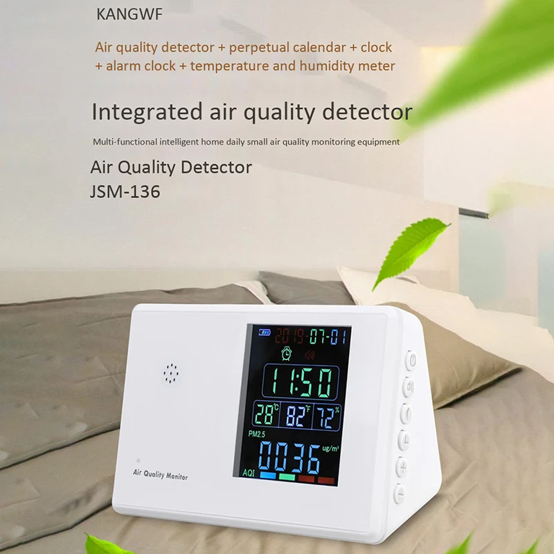 Цифровой детектор формальдегида HCHO/TVOC/CO2/PM2.5/PM10/Temp/Humi тестер AQI монитор качества