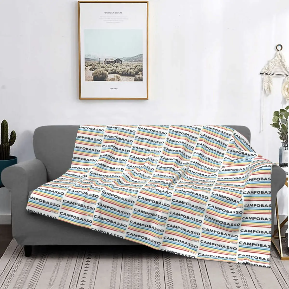 

Campobasso-Manta italiana para niños, para cama colcha, alfombra a cuadros, cubierta de playa, Kawaii