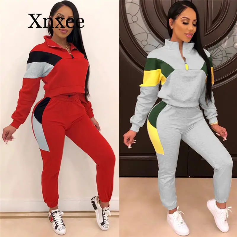 run Winter Women Sport 2 Piece Tracksuit Color Patchwork Full Sleeve Turn-down Collar Sweatshirt Pants Casual Sweatsuit Outfits
run Winter Women Sport 2 Piece Tracksuit Color Patchwork Full Sleeve Turn-down Collar Sweatshirt Pants Casual Sweatsuit Outfits