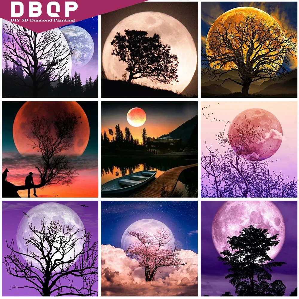 5D Diamond Painting Kit Paint Landscape Moon Tree Round Drill Diamond Embroidery Mosaic Cross Stitch Home Decor Gift
5D Diamond Painting Kit Paint Landscape Moon Tree Round Drill Diamond Embroidery Mosaic Cross Stitch Home Decor Gift