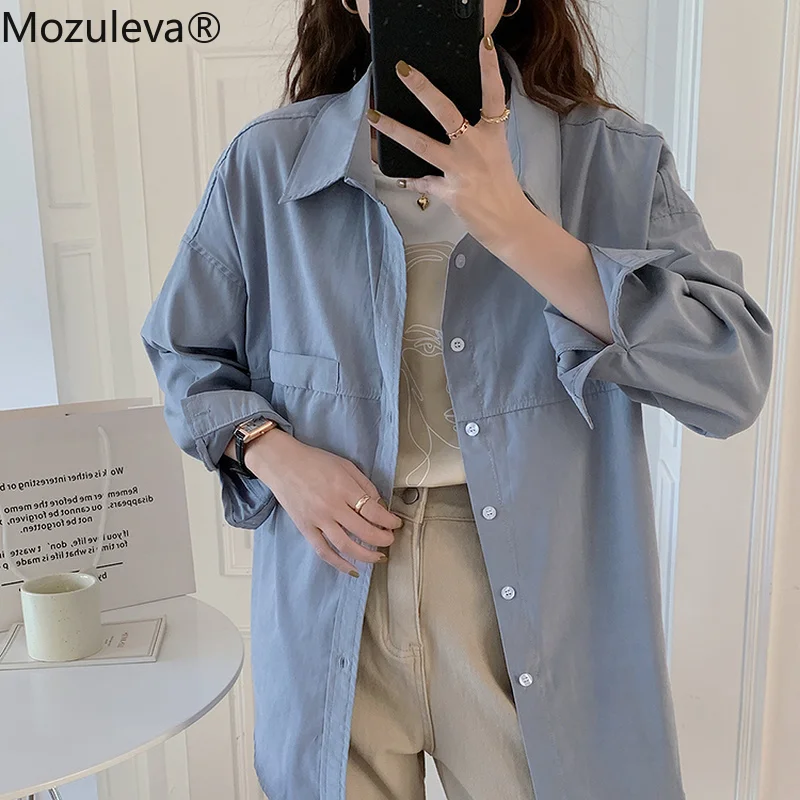 Mozuleva Women Shirt Long Sleeve Loose Woman Clothes Elegant Ladies Solid Single-breasted Shirts 2022 Basic Work Wear Tops
Mozuleva Women Shirt Long Sleeve Loose Woman Clothes Elegant Ladies Solid Single-breasted Shirts 2022 Basic Work Wear Tops