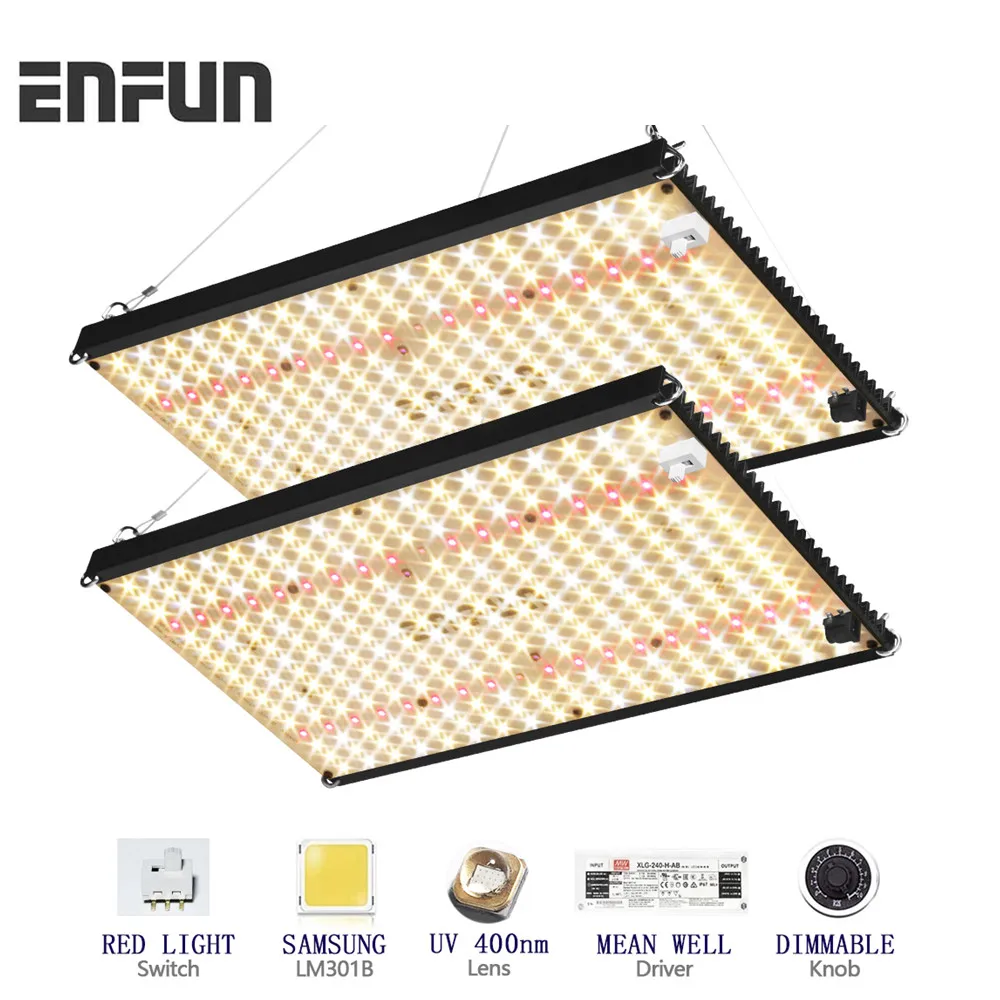 EnFun 240W Led Grow Light Phytolamp for indoor gardening plant hydroponics seeds Quantum Full Spectrum Board Samsung Lm301b
EnFun 240W Led Grow Light Phytolamp for indoor gardening plant hydroponics seeds Quantum Full Spectrum Board Samsung Lm301b
