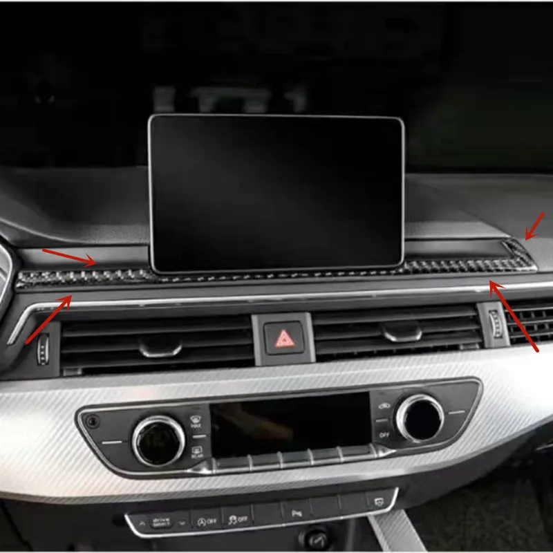2Pcs Carbon Fiber Car Center Console Dashboard Navigation Cover Trim Strips For Audi A4 A5 B9 2017 2018 Car Interior Accessories
2Pcs Carbon Fiber Car Center Console Dashboard Navigation Cover Trim Strips For Audi A4 A5 B9 2017 2018 Car Interior Accessories