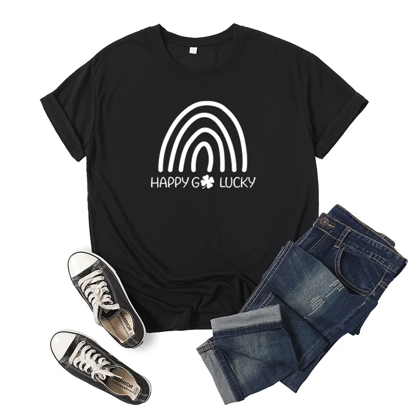 Happy Go Lucky Letter Print Women T Shirt Short Sleeve O Neck Loose Women Tshirt Ladies Tee Shirt Tops Clothes Camisetas Mujer
Happy Go Lucky Letter Print Women T Shirt Short Sleeve O Neck Loose Women Tshirt Ladies Tee Shirt Tops Clothes Camisetas Mujer