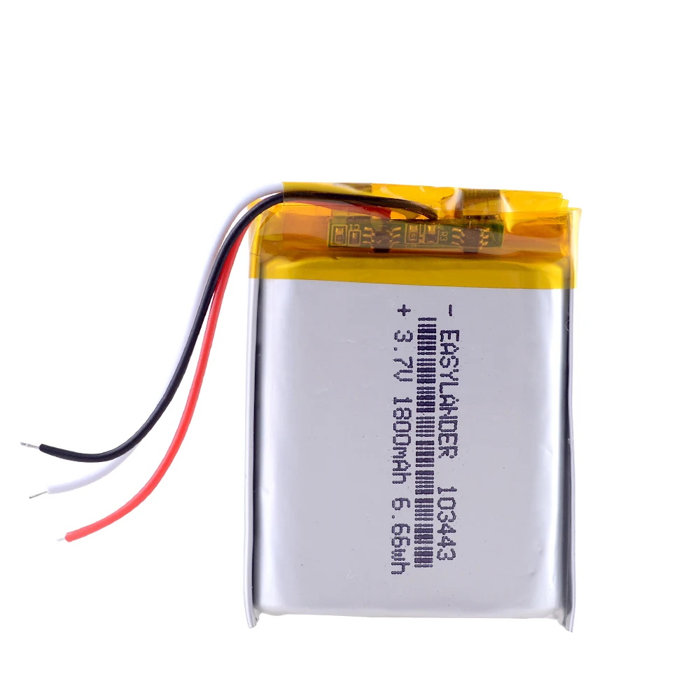 3 line 3.7V lithium polymer battery 103443 1800MAH for Game Machine MP3 Player GPS navigator Drift Stealth 2 action camera 
3 line 3.7V lithium polymer battery 103443 1800MAH for Game Machine MP3 Player GPS navigator Drift Stealth 2 action camera