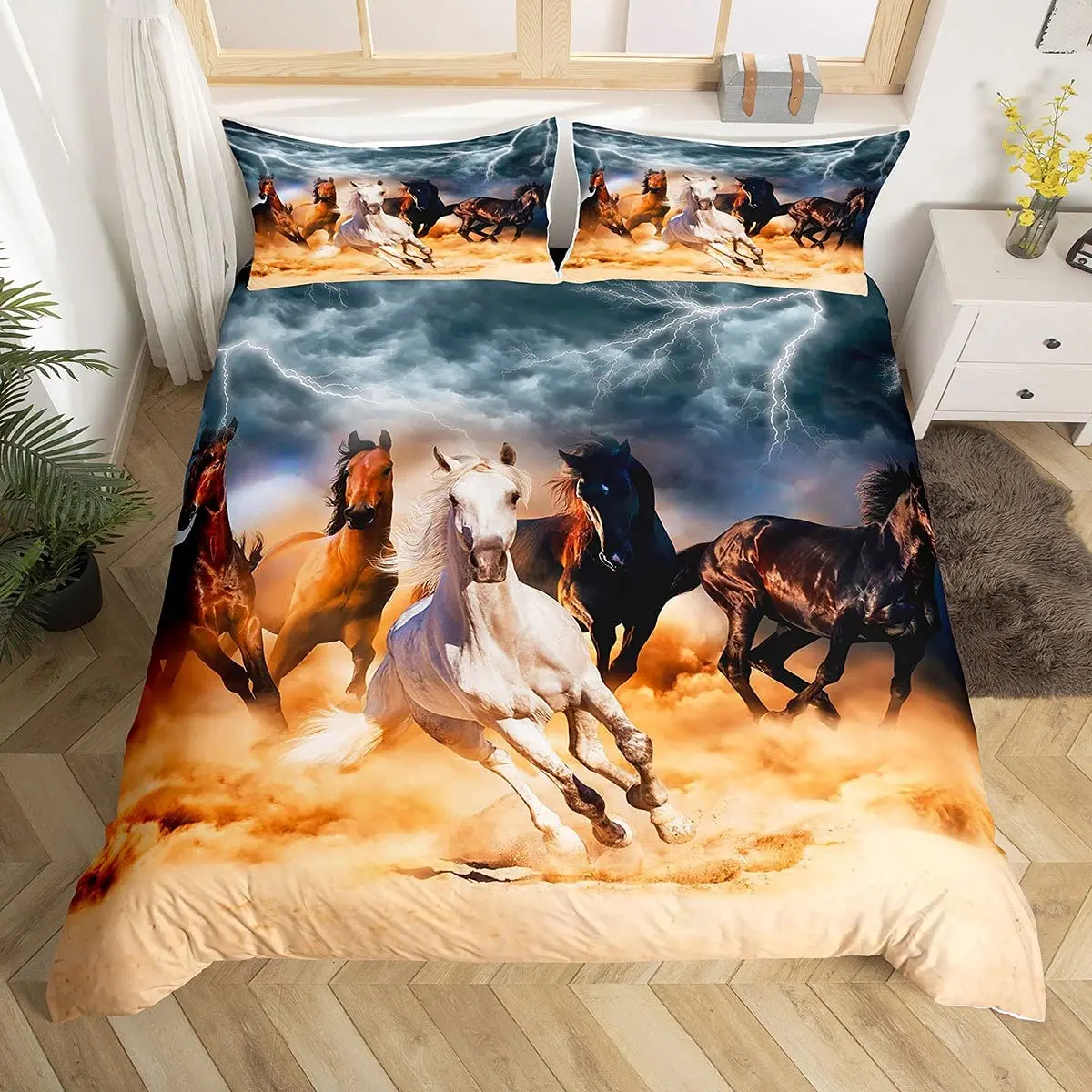 Wild Horse Comforter Cover Full Size Boys Teens Kids 3D Wild Animal Pattern Bedding Set Western
Wild Horse Comforter Cover Full Size Boys Teens Kids 3D Wild Animal Pattern Bedding Set Western