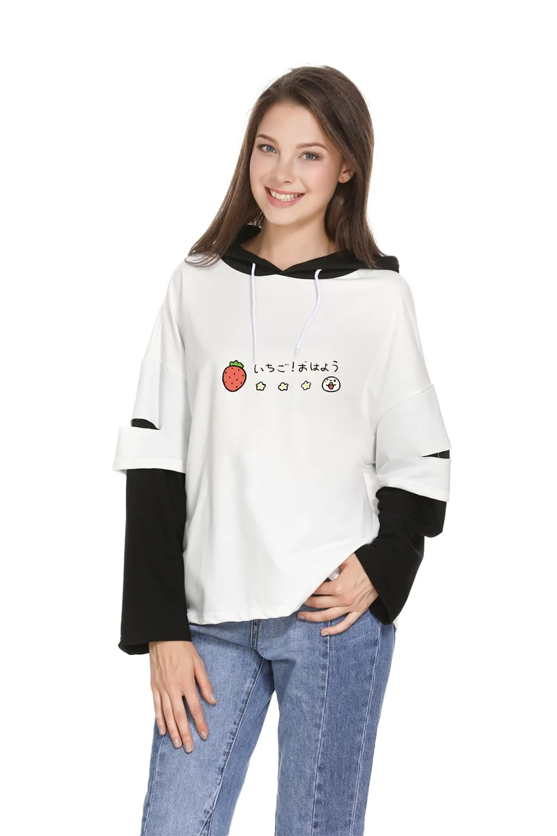 Japanese Style Lolita False Two Pcs Strawberry Kawaii Design Sweatshirt Autumn Girl Clothes Cute Pullovers Sweet Women Hoodies
Japanese Style Lolita False Two Pcs Strawberry Kawaii Design Sweatshirt Autumn Girl Clothes Cute Pullovers Sweet Women Hoodies