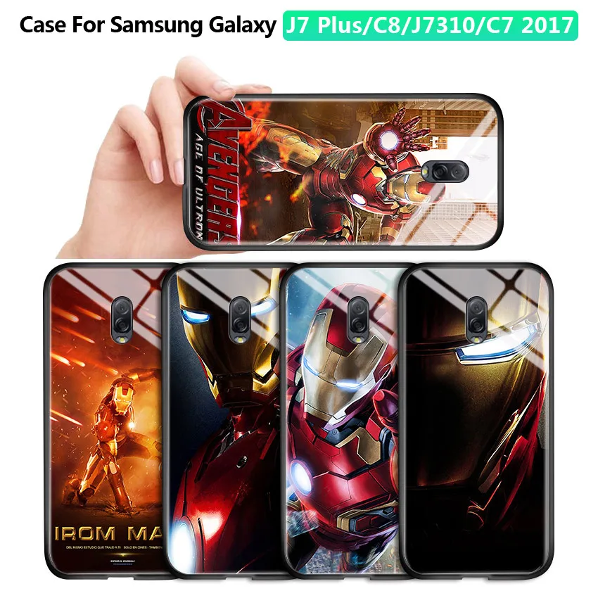 Для Samsung J7 Plus C8 J7310 C7 2017 Prime Marvel Мститель супергерой Железный человек корпус