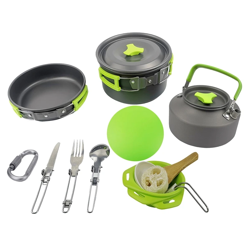 New-Camping Cookware Outside Camping Cooking Set Mess Kit with Flat-Bottomed Pot Kettle Chopping Board for Camping Picnic
New-Camping Cookware Outside Camping Cooking Set Mess Kit with Flat-Bottomed Pot Kettle Chopping Board for Camping Picnic