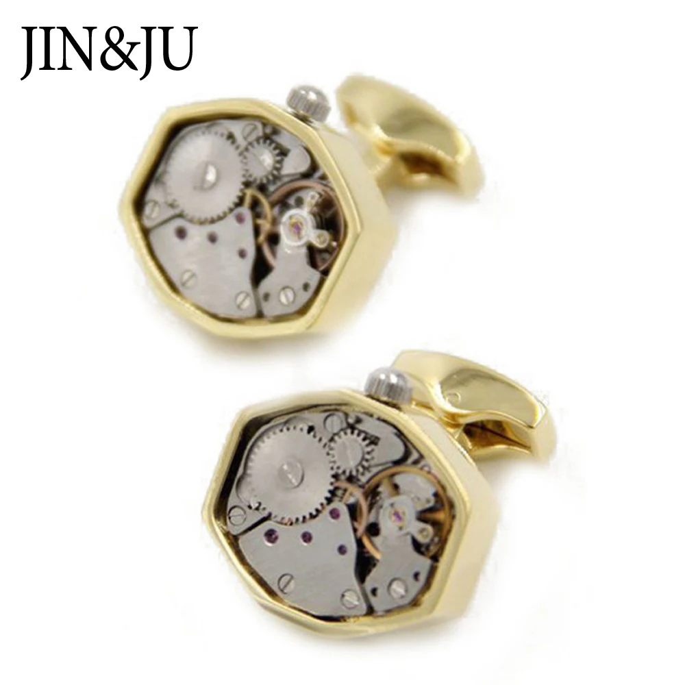 

JIN&JU High Quality Cufflinks For Mens Non-Functional Watch Movement Cuff Buttons Guest Wedding Gifts Relojes Gemelos Запонки