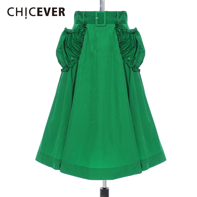 CHICEVER Green Ruffles Split Joint Pocket High Waist Skirt Women Fashion New Spring Summer 2021
CHICEVER Green Ruffles Split Joint Pocket High Waist Skirt Women Fashion New Spring Summer 2021