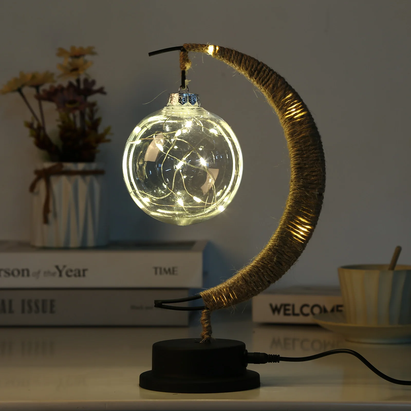 LED Moon Sepak Takraw Lamps Line Rattan Handmade Hemp Rope Wrought Iron Night Light Desk Lamp Colorful Home Bedroom Decoration
LED Moon Sepak Takraw Lamps Line Rattan Handmade Hemp Rope Wrought Iron Night Light Desk Lamp Colorful Home Bedroom Decoration