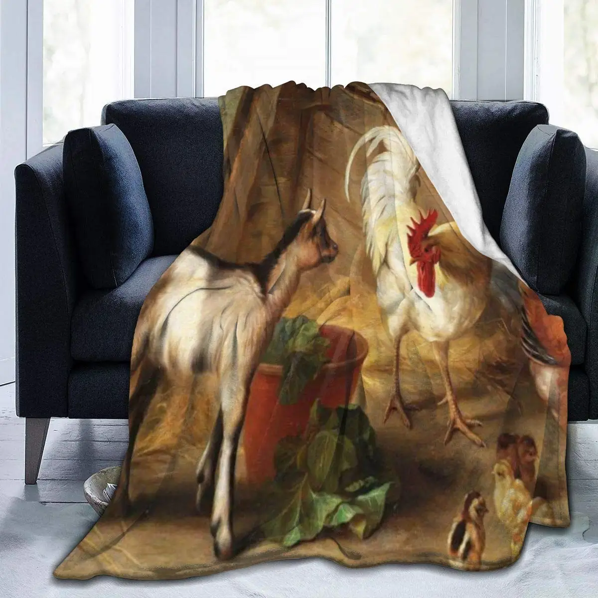 Throw Blanket for Kids Teens Adults Soft Warm Baby Goats in A Barn and Chickens Farm Animals Microfiber All Season Living
Throw Blanket for Kids Teens Adults Soft Warm Baby Goats in A Barn and Chickens Farm Animals Microfiber All Season Living