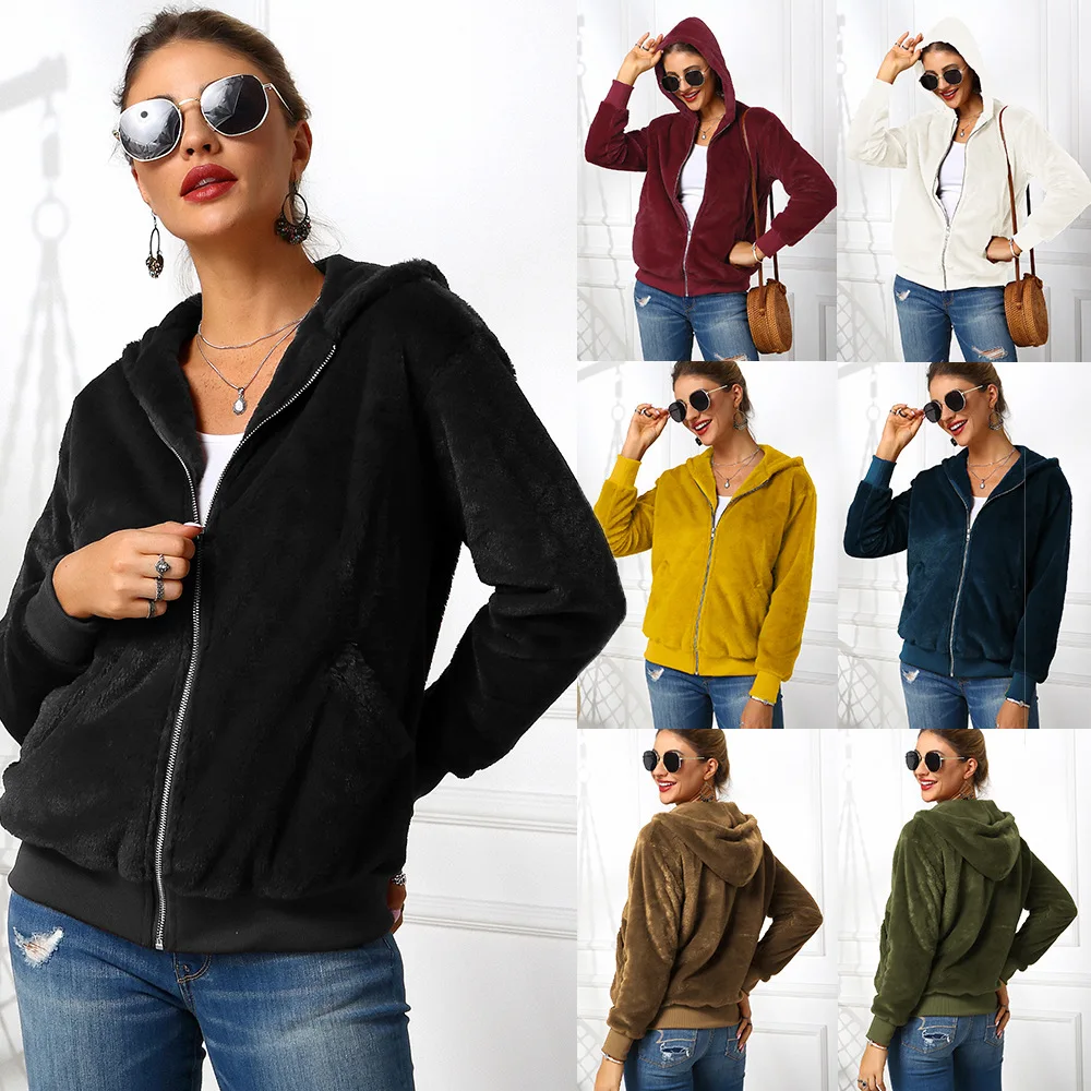 Women Jacket Plus Size Hoody Warm Coat Artificial Fur Outwear Fashion Zippers Coats Clothes Solid Color New Fashion
Women Jacket Plus Size Hoody Warm Coat Artificial Fur Outwear Fashion Zippers Coats Clothes Solid Color New Fashion