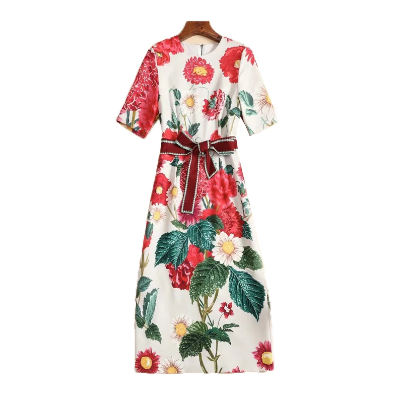 2020 Fall New Style Bohemian Vintage Print Belt Slim Fit Elegant Temperament Slim Fit Short Sleeve Dress Women High Quality
2020 Fall New Style Bohemian Vintage Print Belt Slim Fit Elegant Temperament Slim Fit Short Sleeve Dress Women High Quality