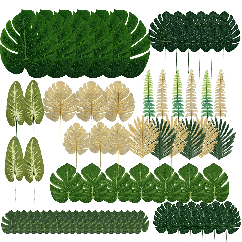 60 PCS Artificial Simulation Faux Tropical Jungle Leaves Hawaiian Party Decorations Jungle Beach Theme Table party supplies
60 PCS Artificial Simulation Faux Tropical Jungle Leaves Hawaiian Party Decorations Jungle Beach Theme Table party supplies