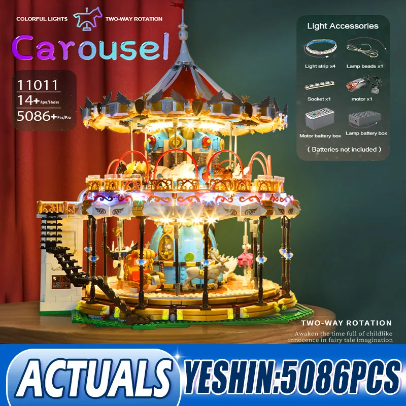 MOULD KING 11011 Creative Toys The MKingLand Carousel Playground Model With LED Light Building Blocks Kids Toys Christmas Gift
MOULD KING 11011 Creative Toys The MKingLand Carousel Playground Model With LED Light Building Blocks Kids Toys Christmas Gift