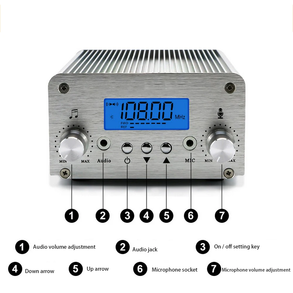 Wireless Bluetooth stereo music transmitter US 6W FM Transmitter Stereo Station Drive-in Cinemas Long Range Transmitter 5
Wireless Bluetooth stereo music transmitter US 6W FM Transmitter Stereo Station Drive-in Cinemas Long Range Transmitter 5