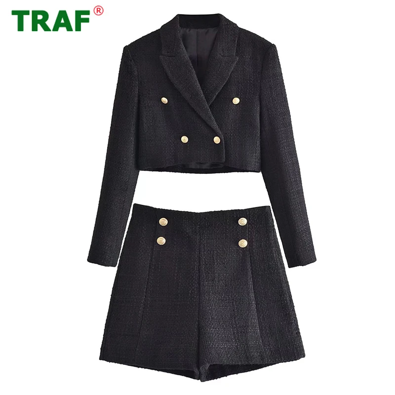 TRAF Black Tweed Blazer Woman Textured Cropped Blazer Women Long Sleeve Female Blazers Suit Autumn Winter Short Jacket Women
TRAF Black Tweed Blazer Woman Textured Cropped Blazer Women Long Sleeve Female Blazers Suit Autumn Winter Short Jacket Women