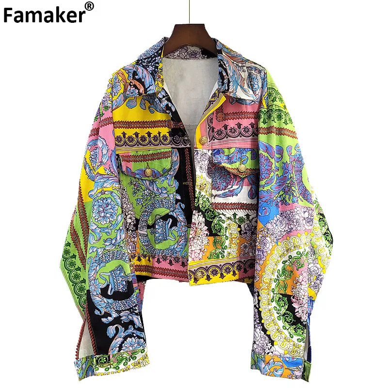 Famaker Print Long Sleeve Denim Jackets For Women 2021 Autumn Spring Loose Coats Oversize Jean Jacket Streetwear Crop Tops
Famaker Print Long Sleeve Denim Jackets For Women 2021 Autumn Spring Loose Coats Oversize Jean Jacket Streetwear Crop Tops