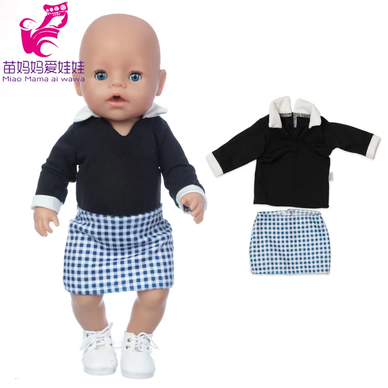 Re Born Baby Doll Clothes Black Shirt Blue Plaid Skirt 40 Cm Dolls Clothes Office Costume Baby Gifts
Re Born Baby Doll Clothes Black Shirt Blue Plaid Skirt 40 Cm Dolls Clothes Office Costume Baby Gifts