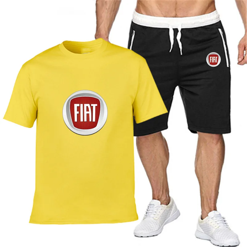 New Summer Mens FIAT Car Logo Tracksuit Cotton Short-Sleeved T-Shirt+Shorts Casual Sportswear Fitnessclothes Male Suit
New Summer Mens FIAT Car Logo Tracksuit Cotton Short-Sleeved T-Shirt+Shorts Casual Sportswear Fitnessclothes Male Suit
