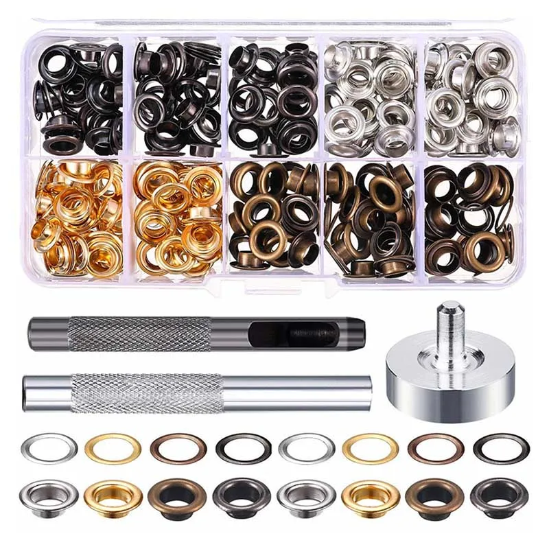 200pcs Metal Eyelets Grommets With Washer For DIY Leather Crafts Shoes Tool Crafts Steam Eye Installation Hand Punch Base Tools
200pcs Metal Eyelets Grommets With Washer For DIY Leather Crafts Shoes Tool Crafts Steam Eye Installation Hand Punch Base Tools