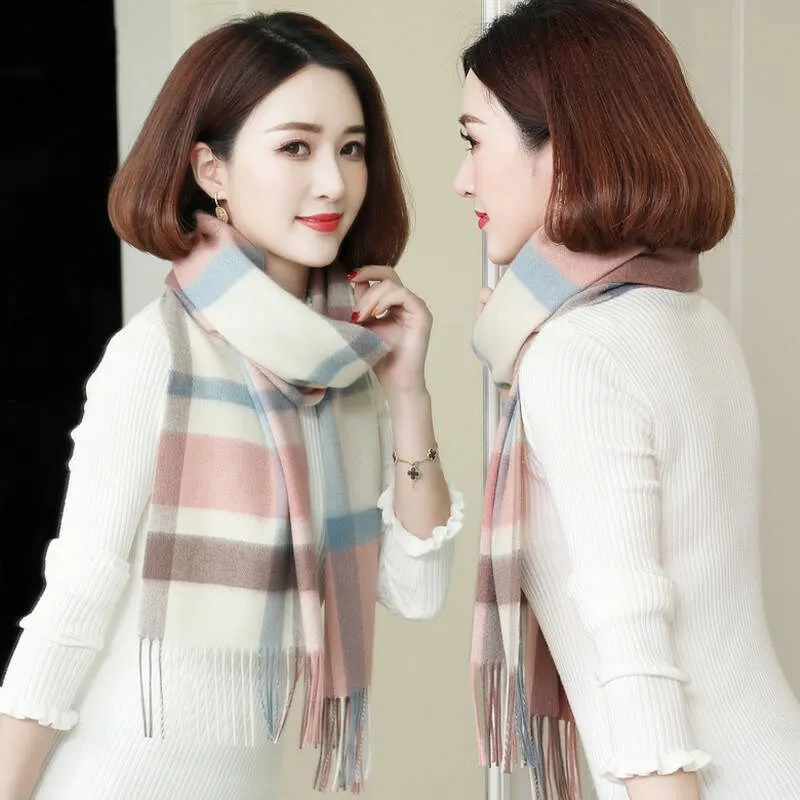 Women's Warm Wool Scarf In Autumn and Winter. Korean Plaid Scarf. Thickened Warm and High Grade Dual Purpose Student Wool Shawl
Women's Warm Wool Scarf In Autumn and Winter. Korean Plaid Scarf. Thickened Warm and High Grade Dual Purpose Student Wool Shawl